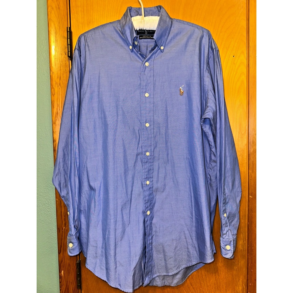 Polo Ralph Lauren Yarmouth Button Down Shirt Men Size 15-33 Blue Classic Preppy